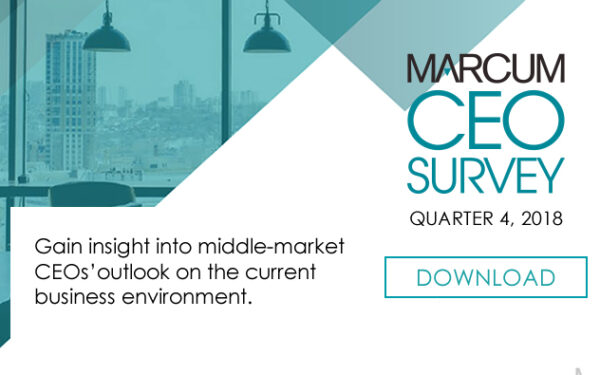 Financial Advisor magazine reported the results of the Marcum CEO Survey for the fourth quarter, which found more CEOs of middle-market companies shifting their business outlooks to strong positive or negative ratings and fewer in neutral positions.