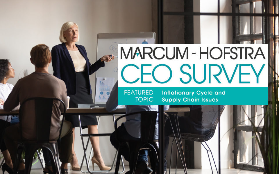Long Island Business News highlighted the results of the latest Marcum-Hofstra CEO survey.