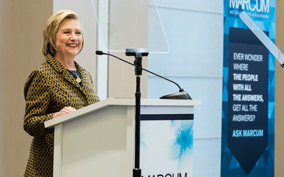 Hillary Rodham Clinton Keynotes 2018 Marcum Women’s Forum in New York