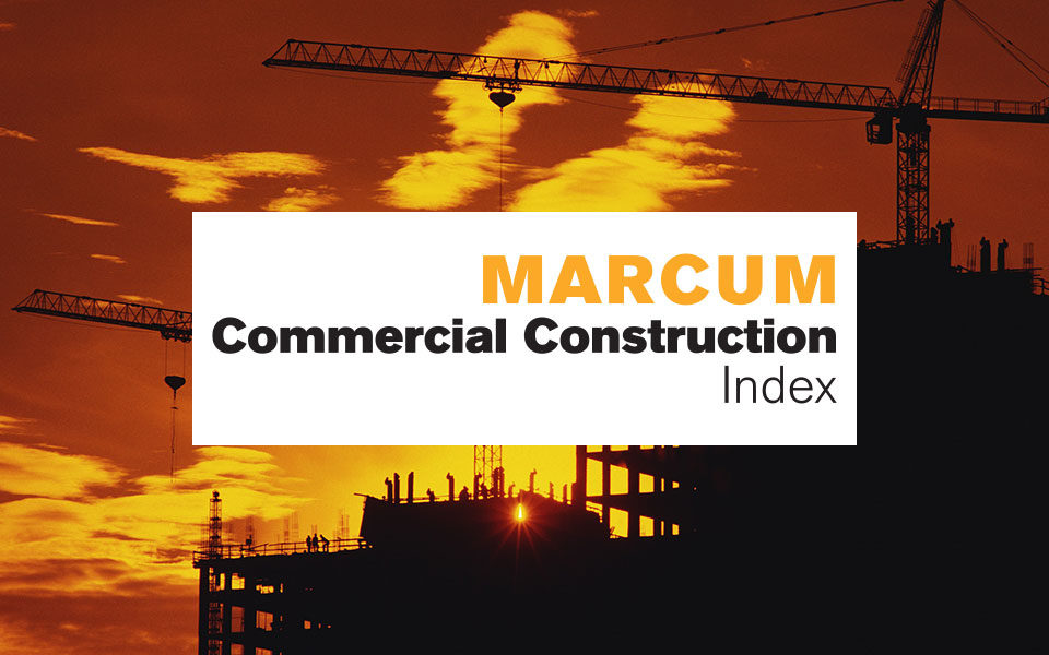 Marcum Commercial Construction Index Sees Construction Industry Surging Along with Economy