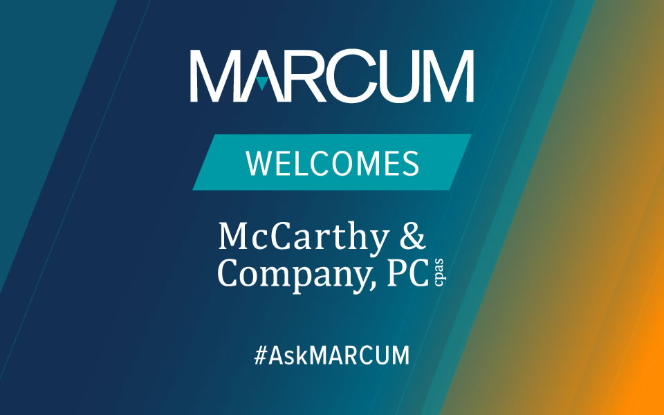 McCarthy & Company, PC Merges into Marcum